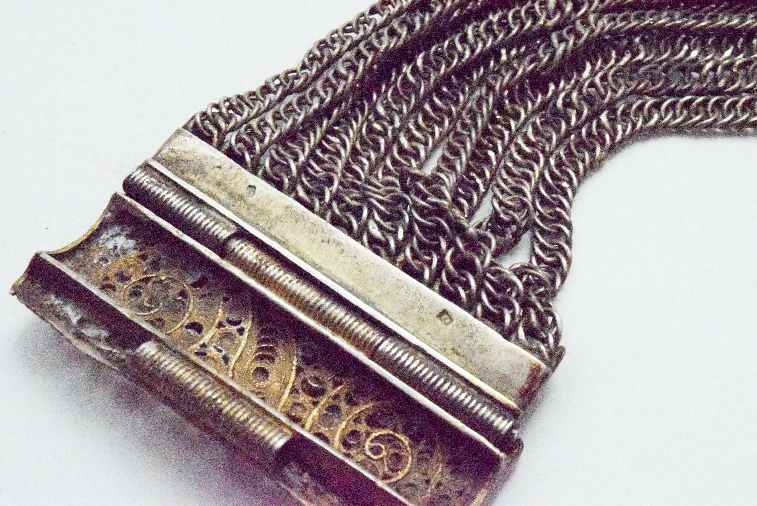 Antique Bosnian Silver Chain Bracelet