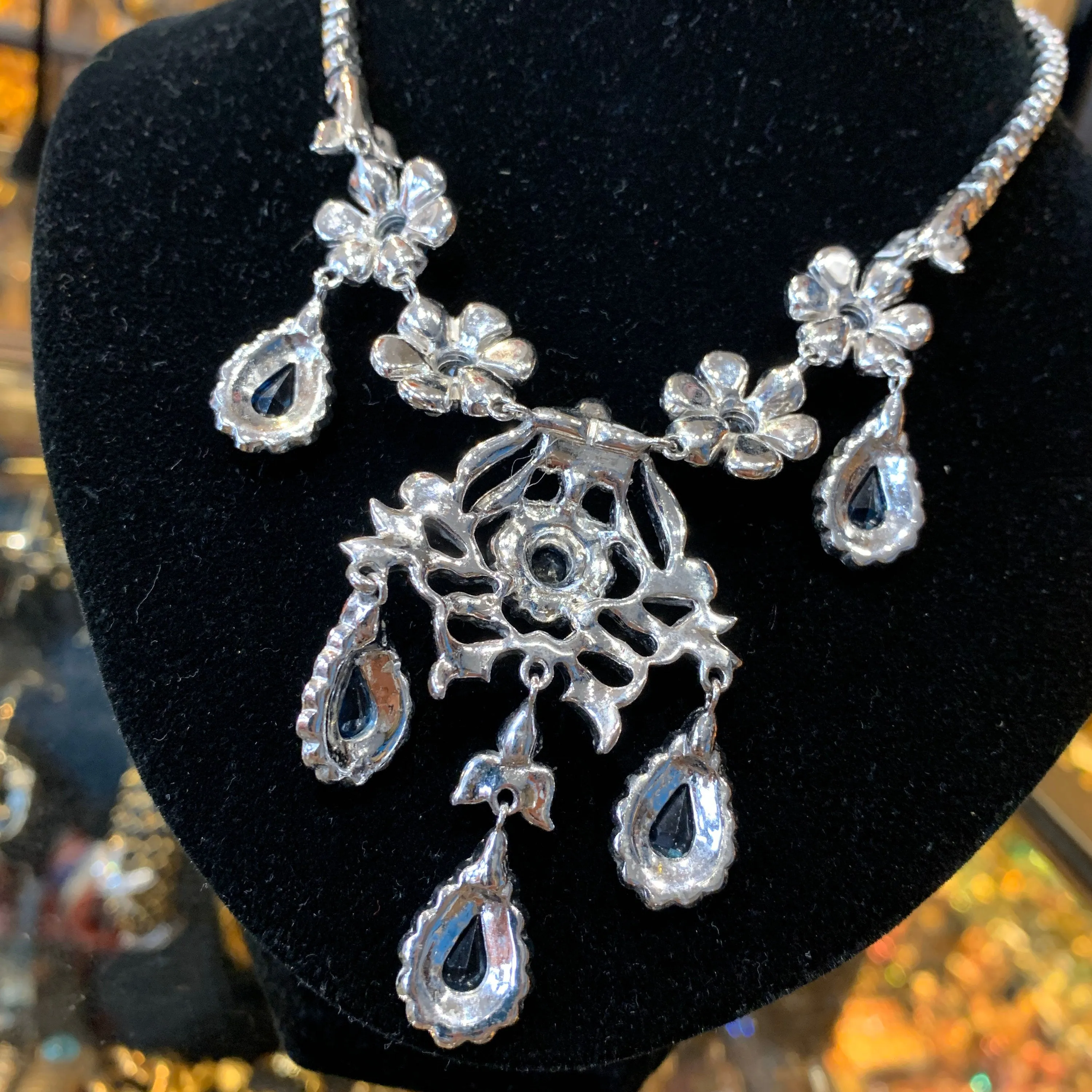 Attwood and Sawyer Sapphire Blue Crystal Vintage Necklace