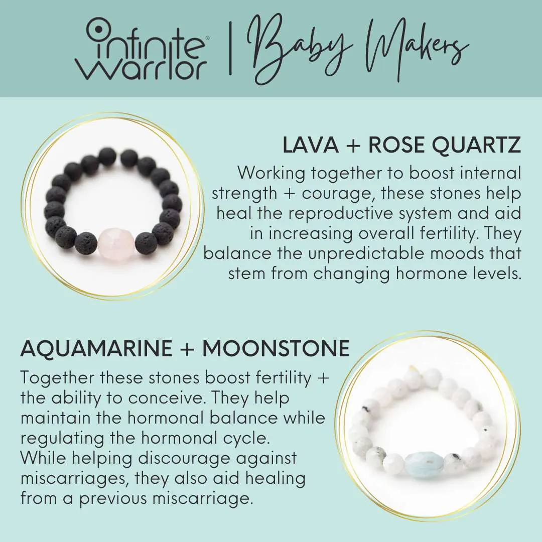 Baby Maker Rose Quartz Crystal Bracelet | Rose Quartz   Lava