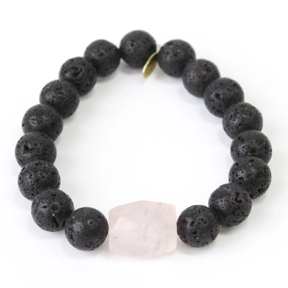 Baby Maker Rose Quartz Crystal Bracelet | Rose Quartz   Lava