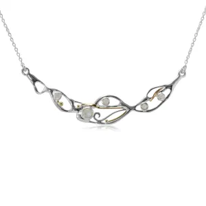 Banyan Organic Flow Cabochon Rainbow Moonstone Necklace