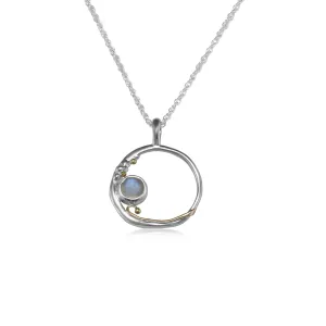 Banyan Oval Rainbow Moonstone Necklace