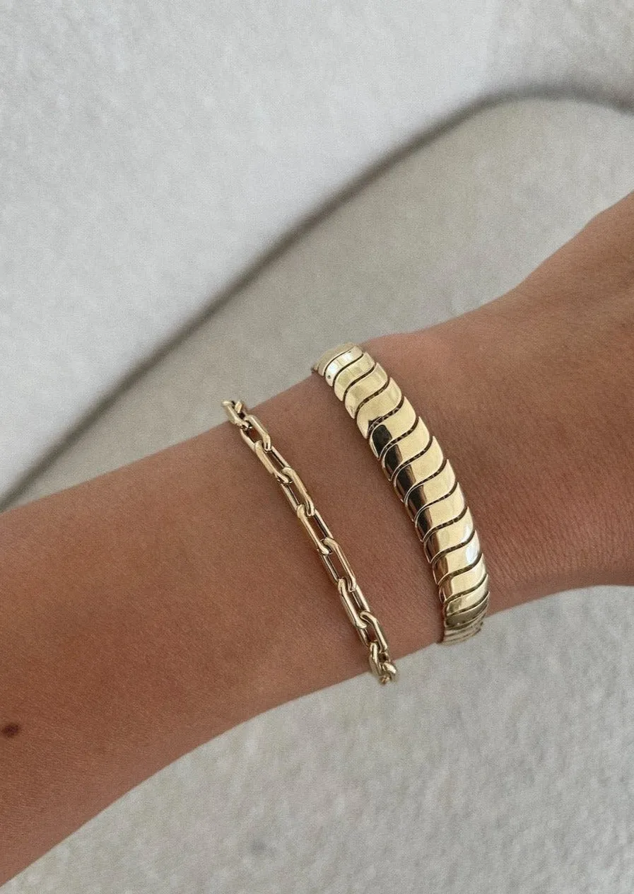 Bold Cobra & Mia Link Chain Bracelet Stack