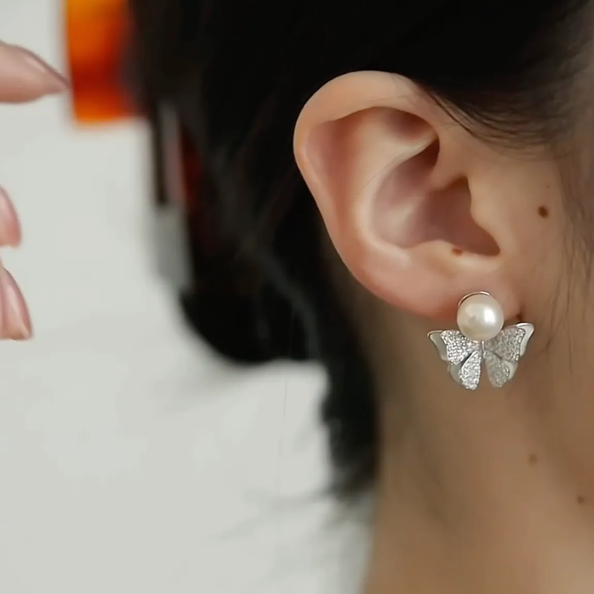 Butterfly Whispers Pearl Earrings