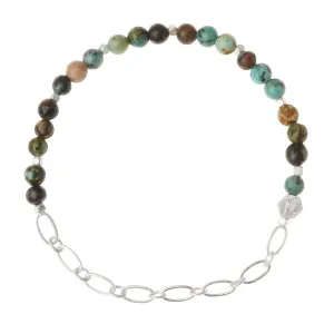 Chain Bracelet African Turq/Silver