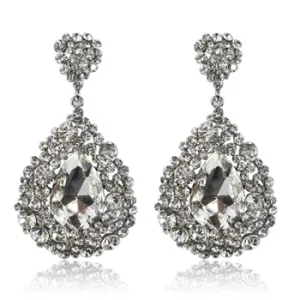 Charlotte Earrings - Clear (Silver Plated)