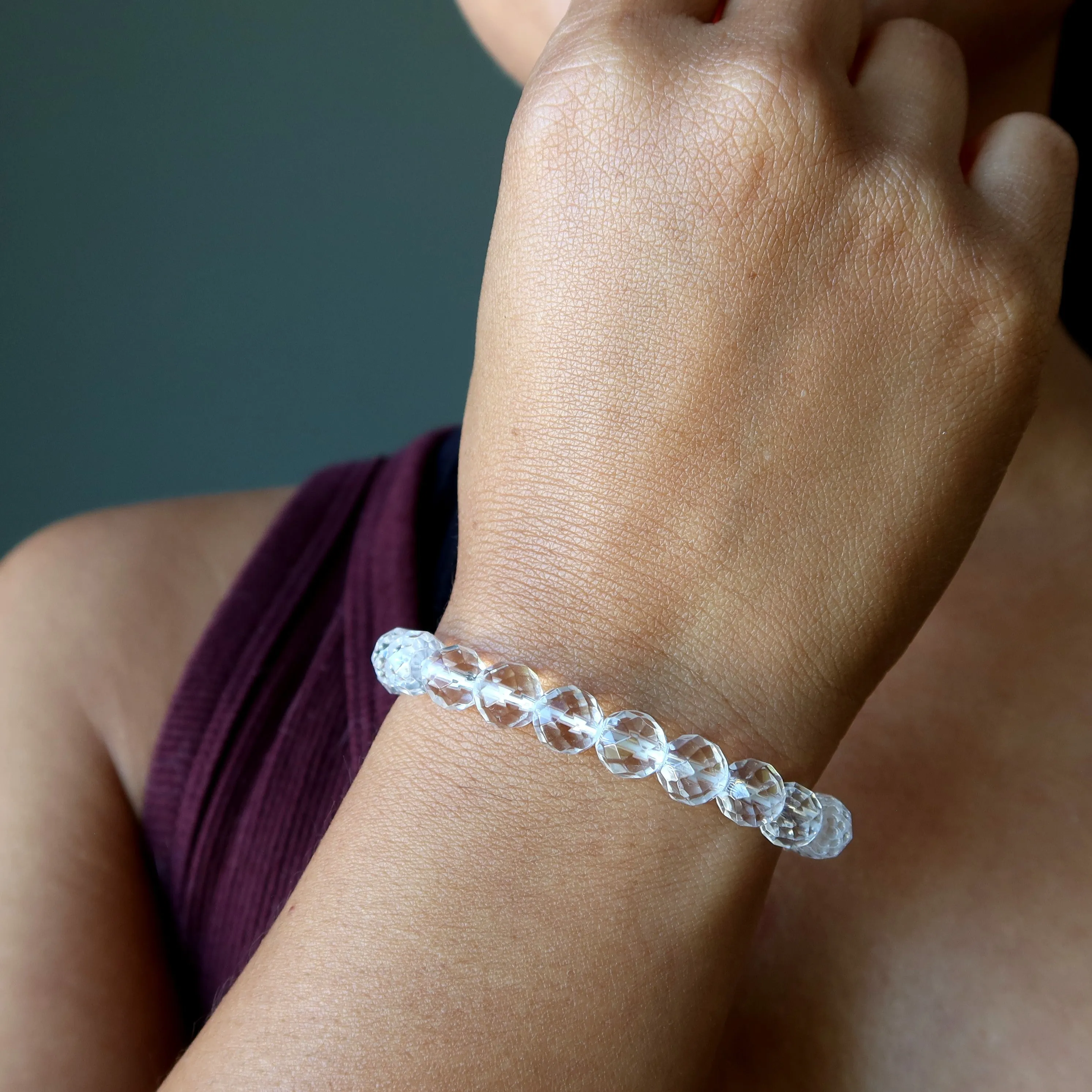 Clear Quartz Bracelet A Cut Above Faceted Crystal