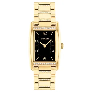 COACH Reese Crystal Black Dial Gold-Tone Bracelet Watch 24mmx35mm - 14504319