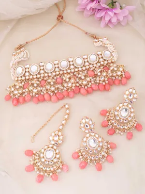 Coral Albina Kundan Jewellery Set