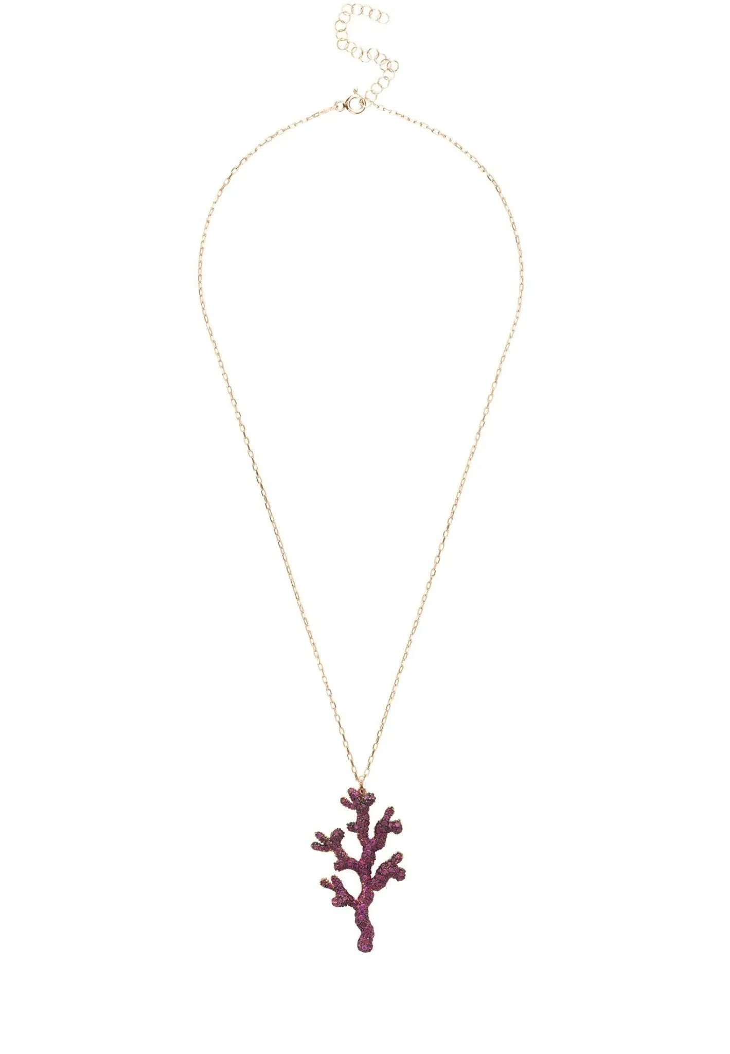 Coral Reef Necklace Hot Pink Cz