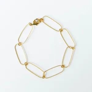 Dainty paperclip brass bracelet- WS