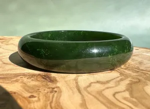 Dark Green Canadian Nephrite Jade Bangle - 57.7 x 16.3mm - As Is