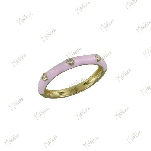 Diamond Pink Enamel Bangle