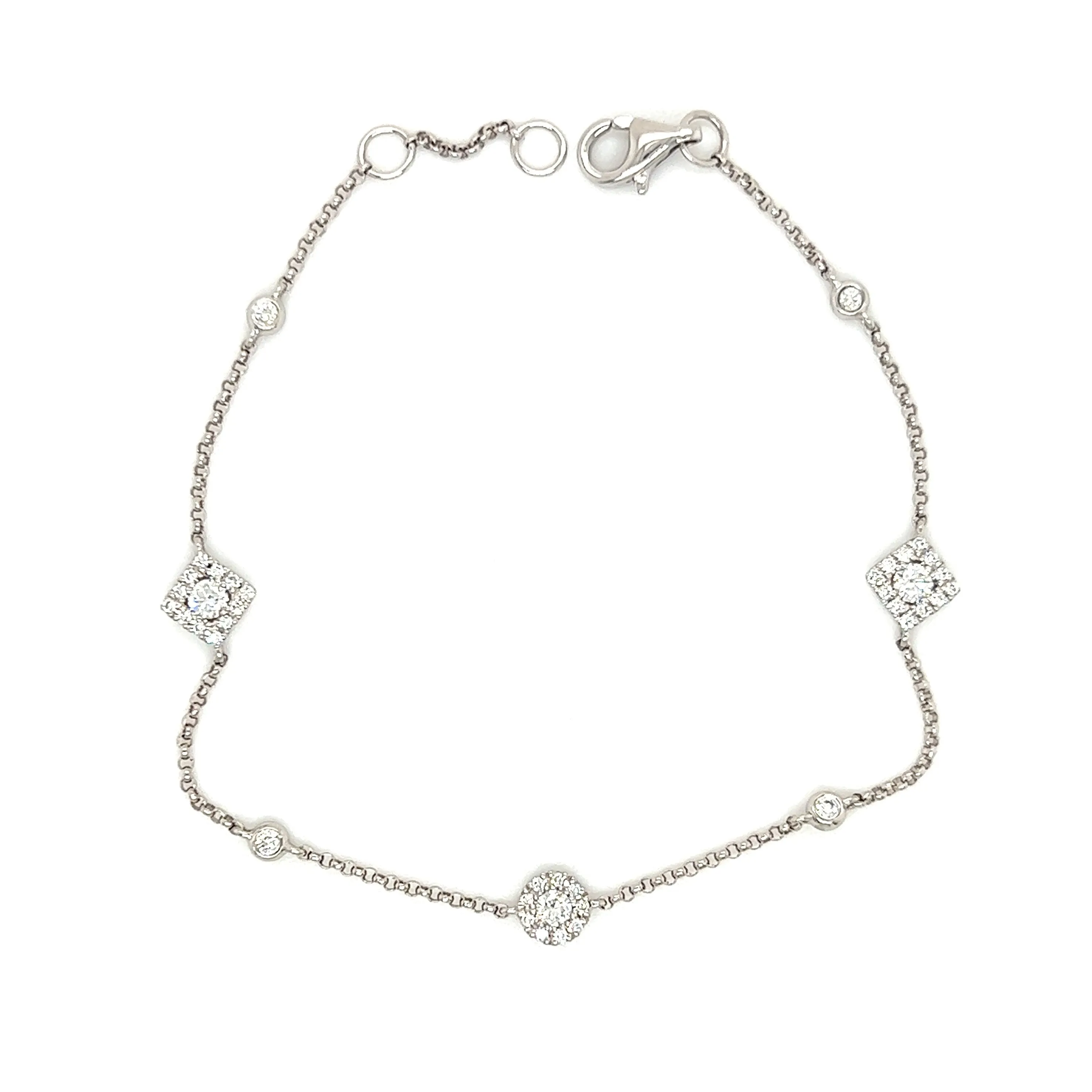Diamond Station Bracelet with 0.33ct of Diamonds in 14K White Gold