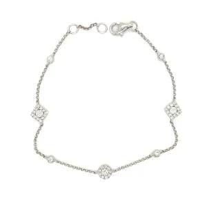 Diamond Station Bracelet with 0.33ct of Diamonds in 14K White Gold