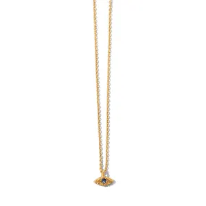Evil Eye Necklace, Sapphire, 9kt Yellow Gold