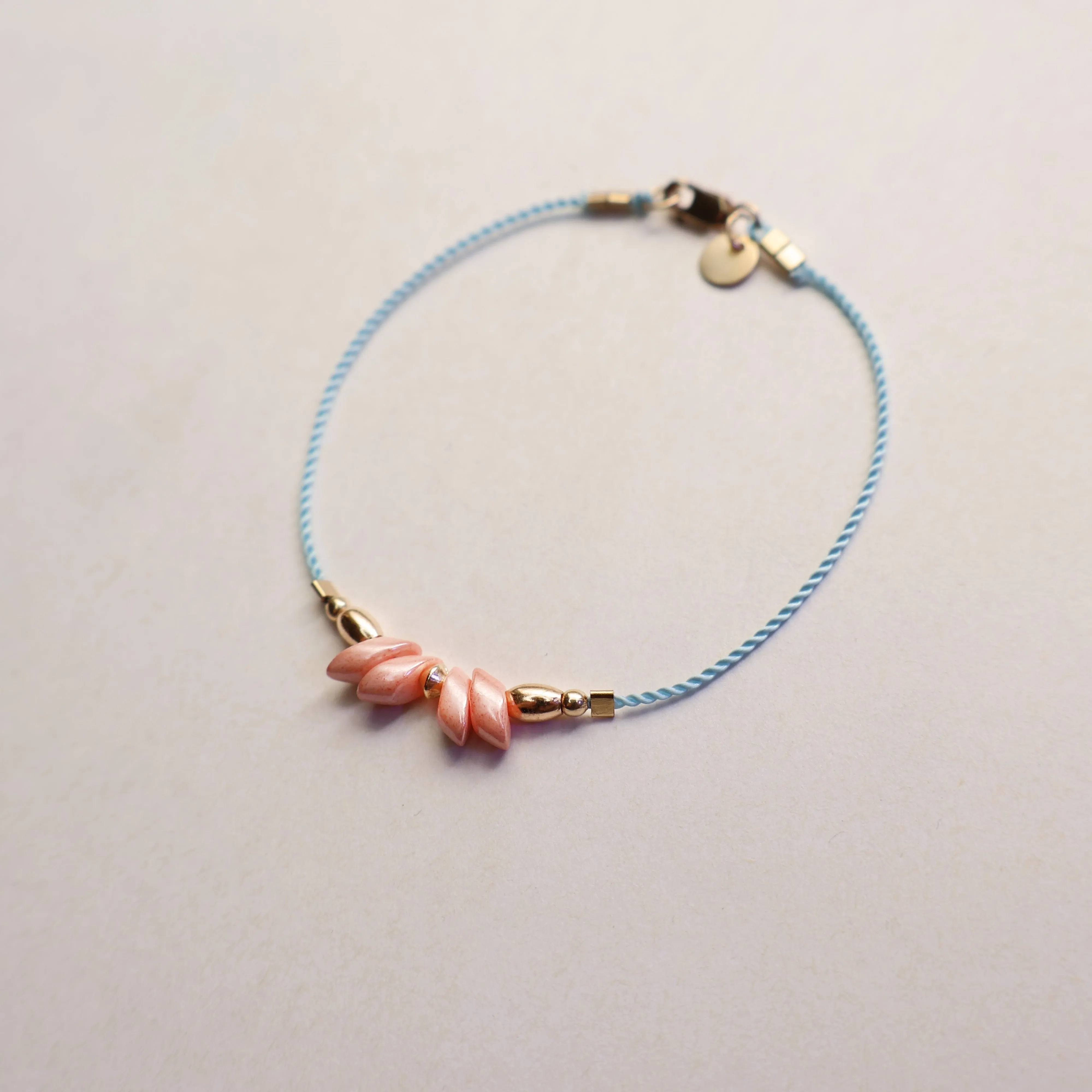Fiorella Peach Cord Bracelet