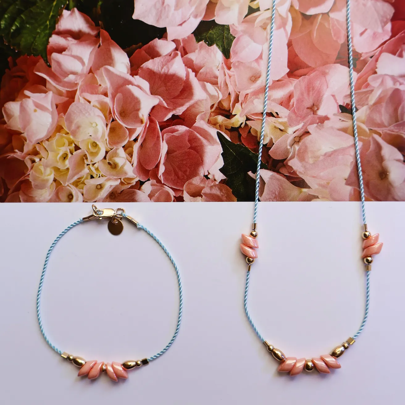 Fiorella Peach Cord Bracelet