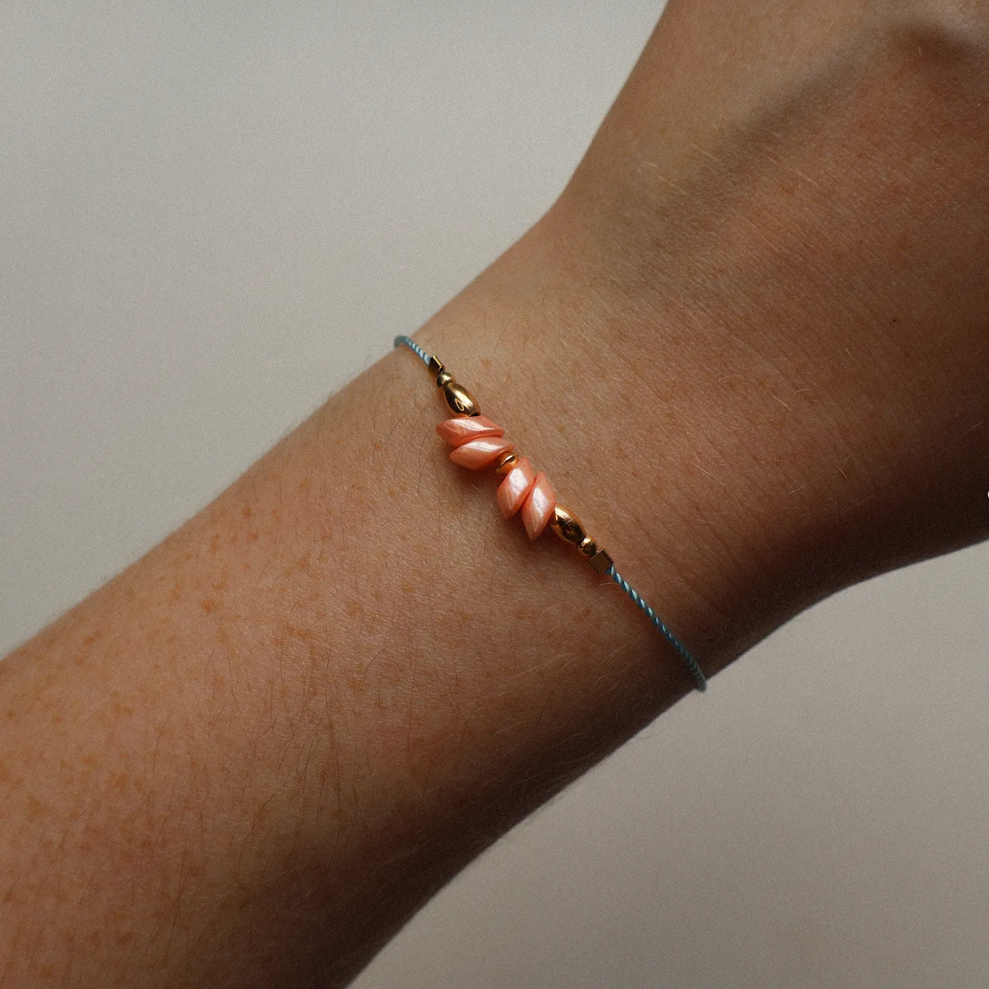 Fiorella Peach Cord Bracelet