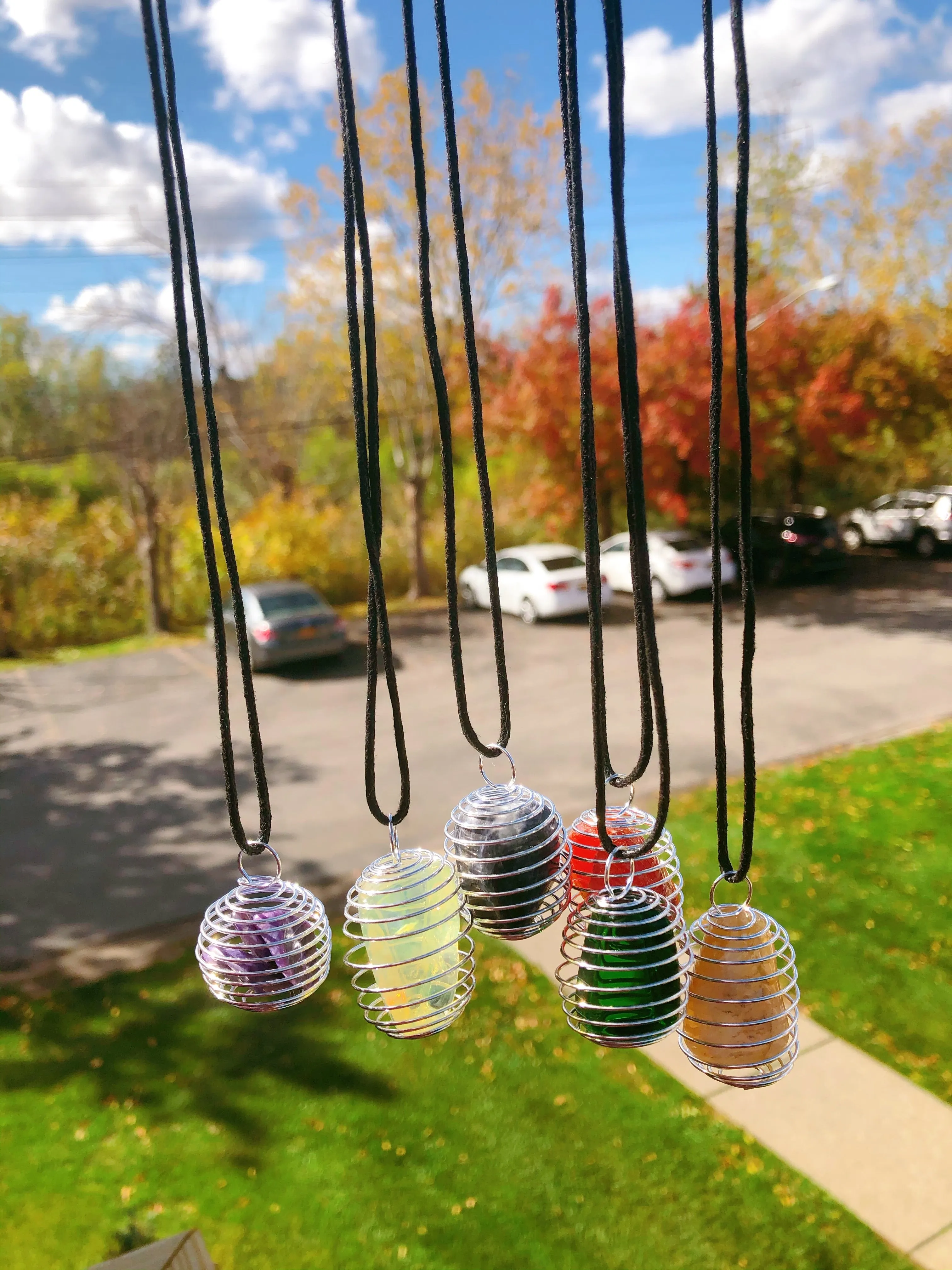 Gemstone Cage pendant CYO Necklace  (no crystal included )