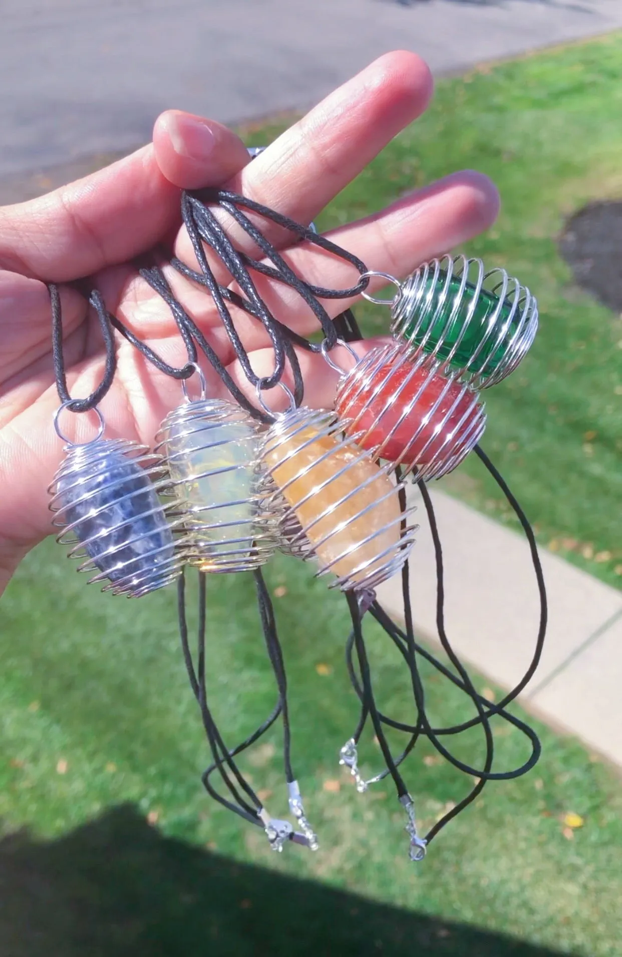 Gemstone Cage pendant CYO Necklace  (no crystal included )