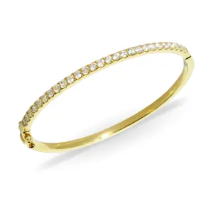 Gold and Diamond Bangle Bracelet