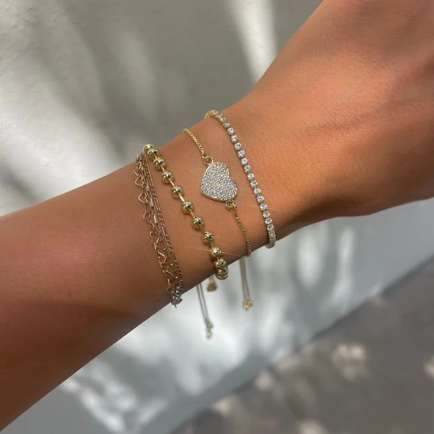 Gold Diamond Chain Slider Bracelet