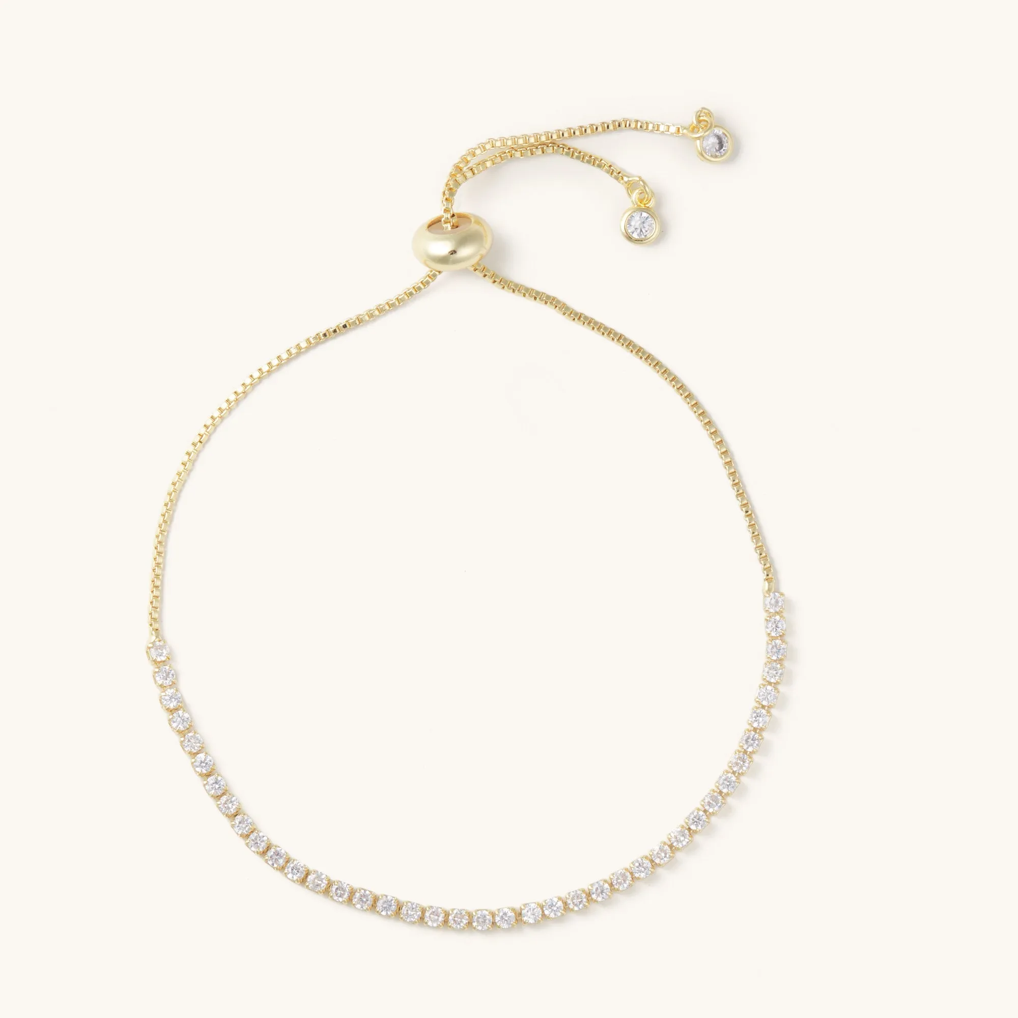Gold Diamond Chain Slider Bracelet