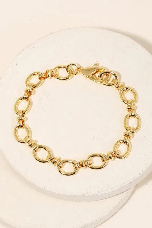 Gold Oval Link Bracelet