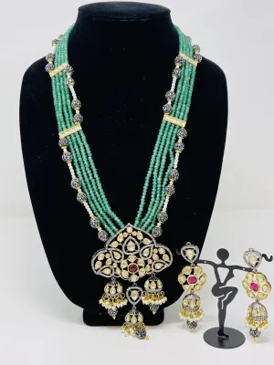 Green Beaded Handcrafted Jewellery Set