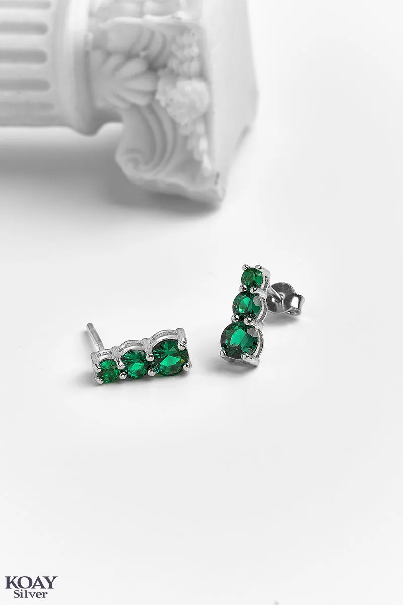Green Tennis Earring