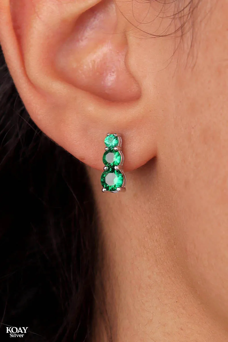 Green Tennis Earring