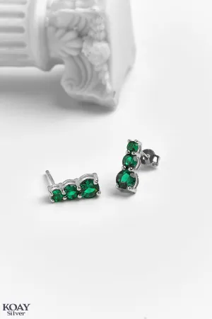 Green Tennis Earring