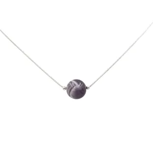 Handmade Amethyst Sterling Silver Solitaire Necklace - A Symbol of Serenity and Eco-Conscious Elegance