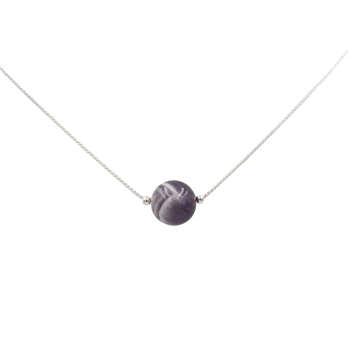 Handmade Amethyst Sterling Silver Solitaire Necklace - A Symbol of Serenity and Eco-Conscious Elegance