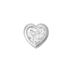 Heart Diamond Bezel Bangle Charm