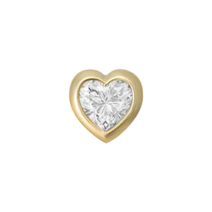 Heart Diamond Bezel Bangle Charm
