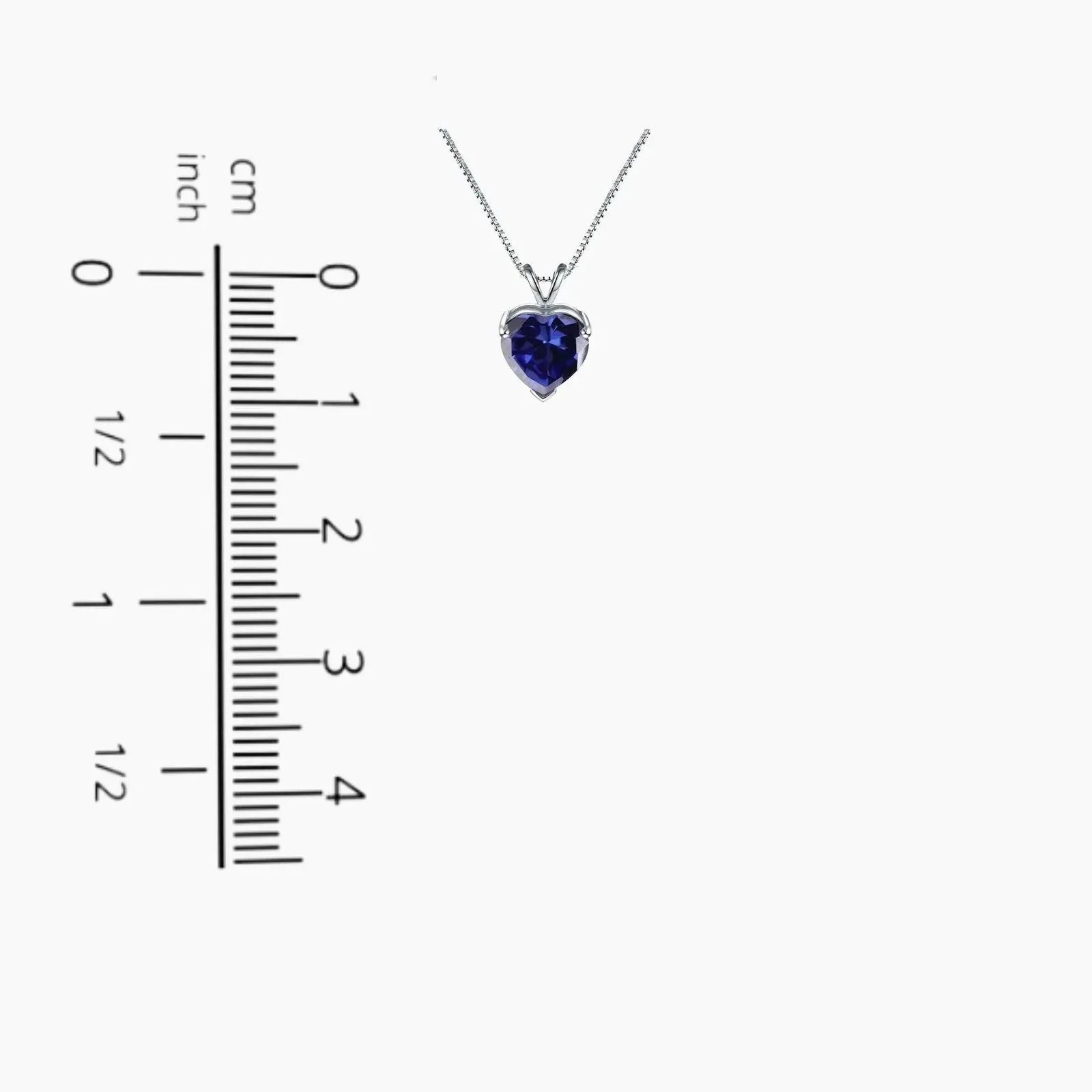 Heart Shaped Sapphire Necklace in Sterling Silver - Irosk®