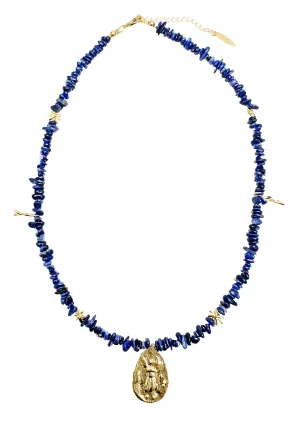 Irregular Sapphire Pendant Necklace LN083
