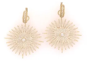 Large Diamond Starburst Charm Earrings