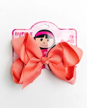 Light Coral 6" Hair Bow