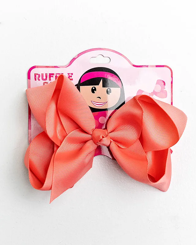 Light Coral 6" Hair Bow