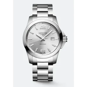 Longines Conquest Steel Silver Index Steel Bracelet Quartz 41mm