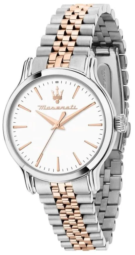 Maserati Epoca Two Tone Stainless Steel White Dial Quartz