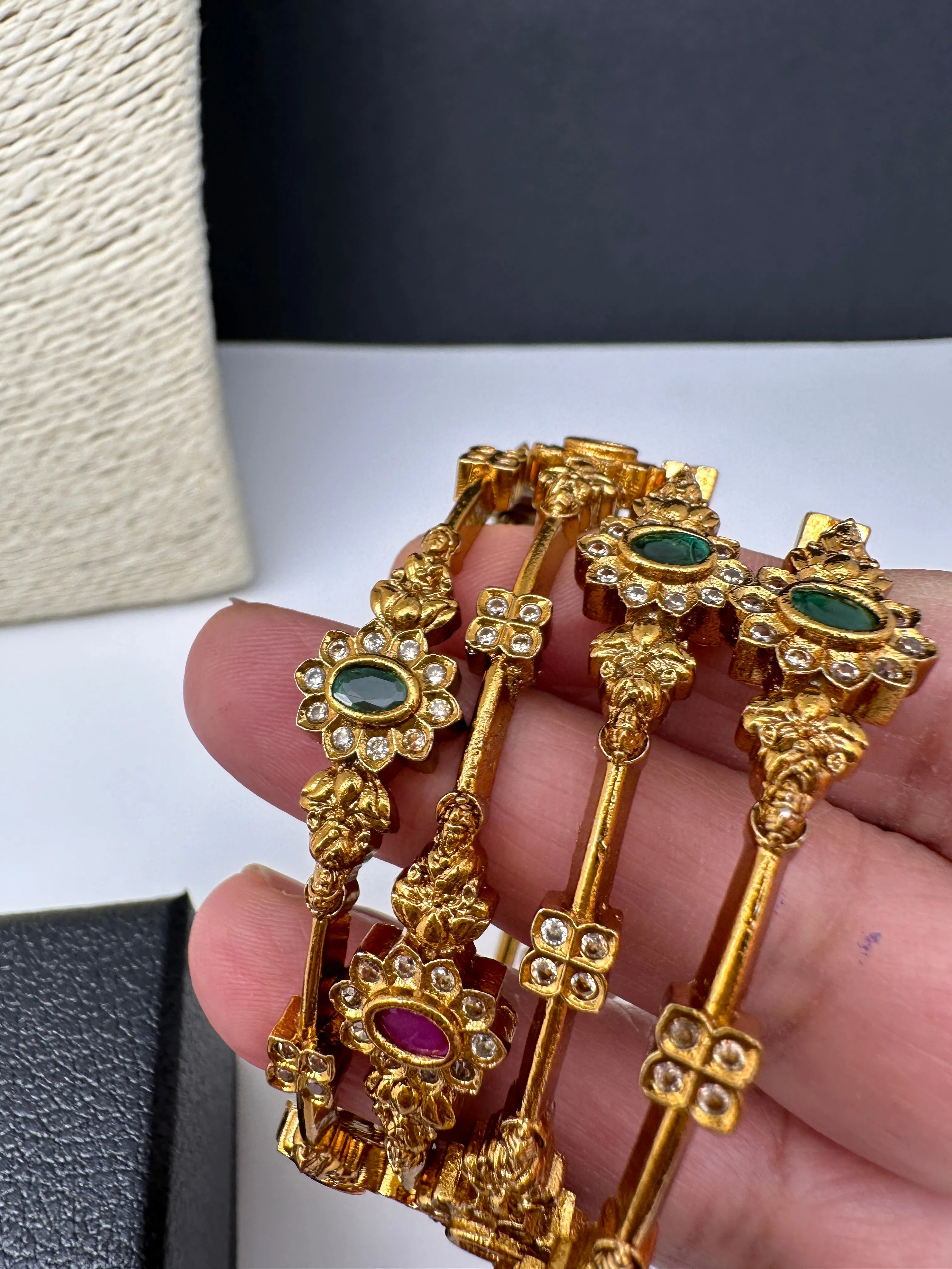 Matte Goddess Lakshmi Set of 4 Bangles