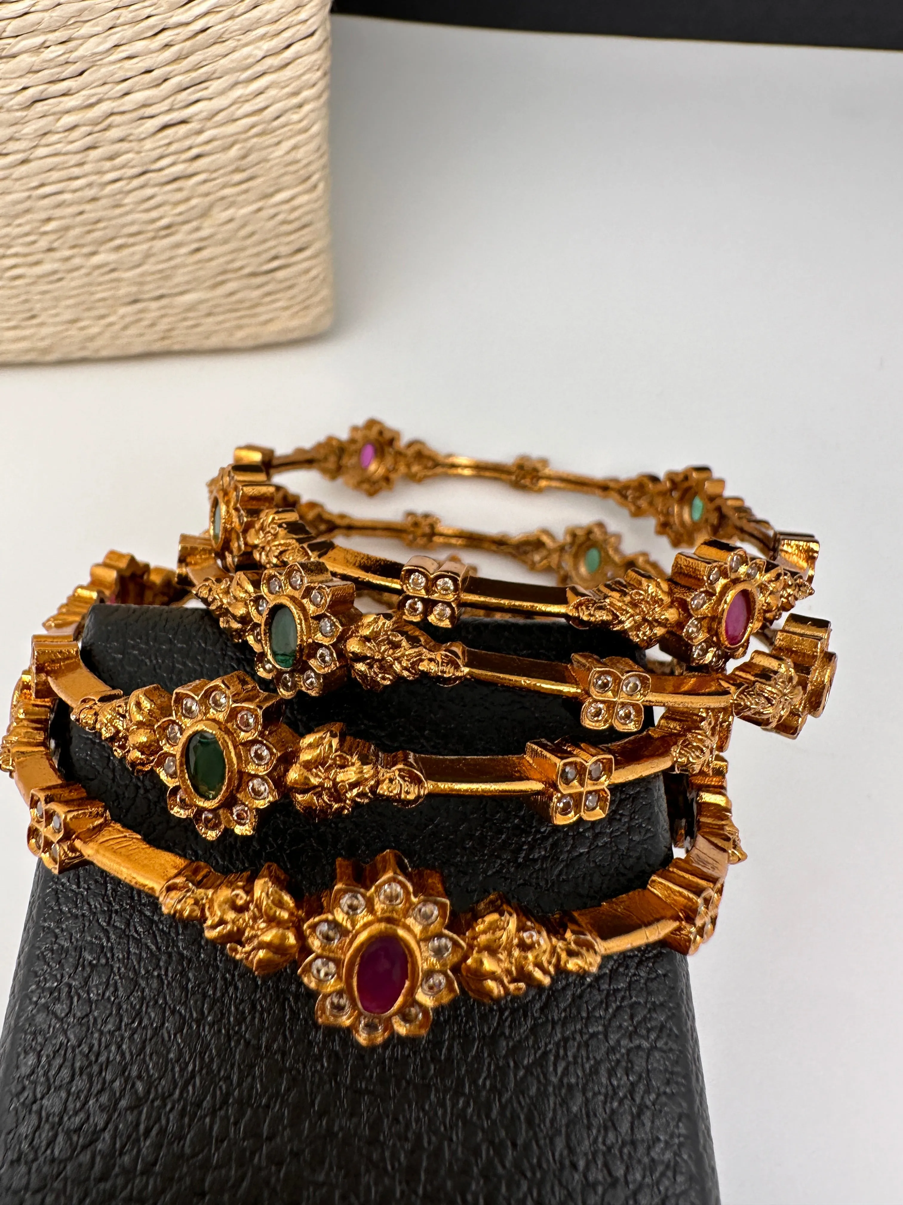 Matte Goddess Lakshmi Set of 4 Bangles