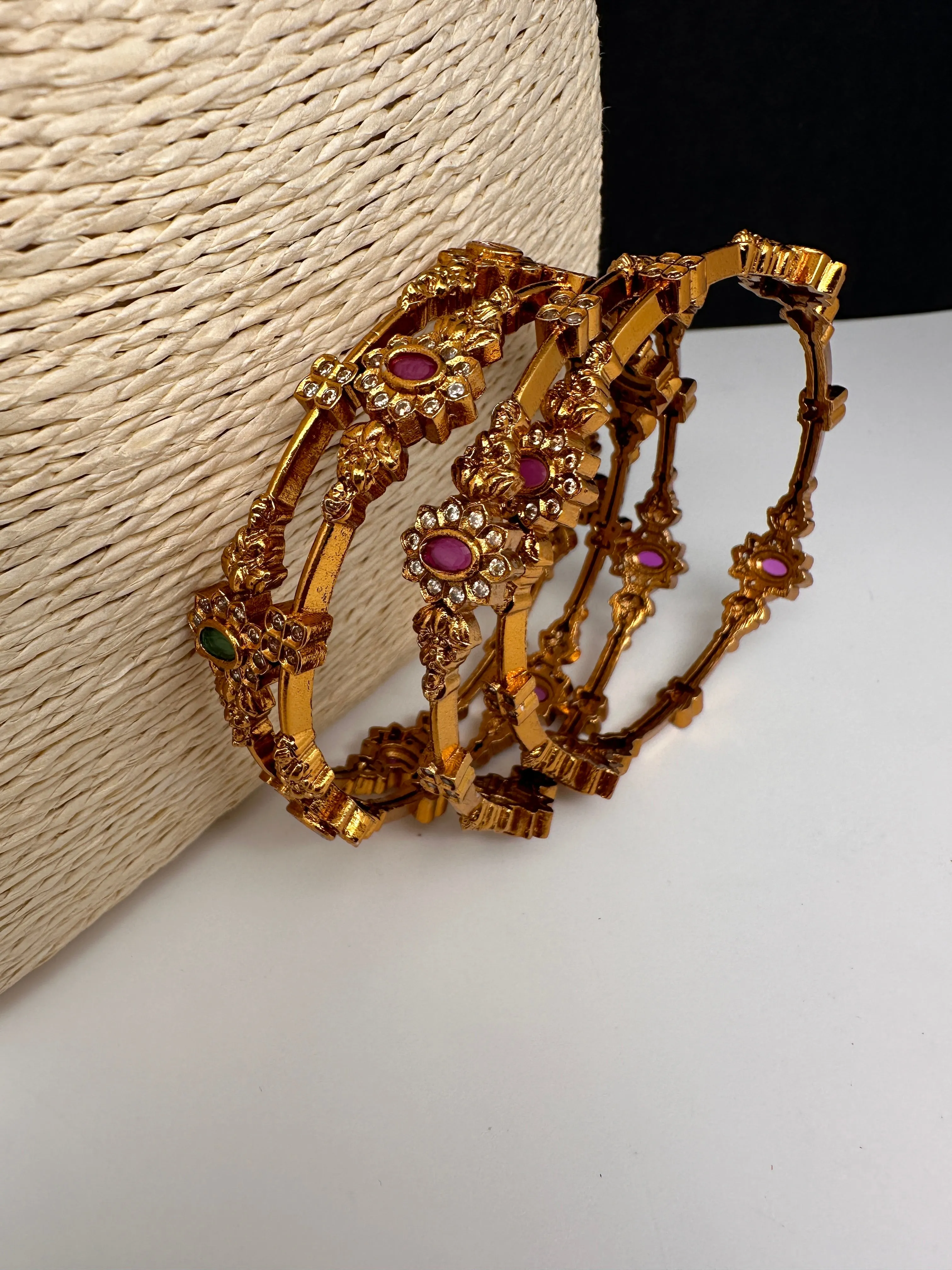 Matte Goddess Lakshmi Set of 4 Bangles