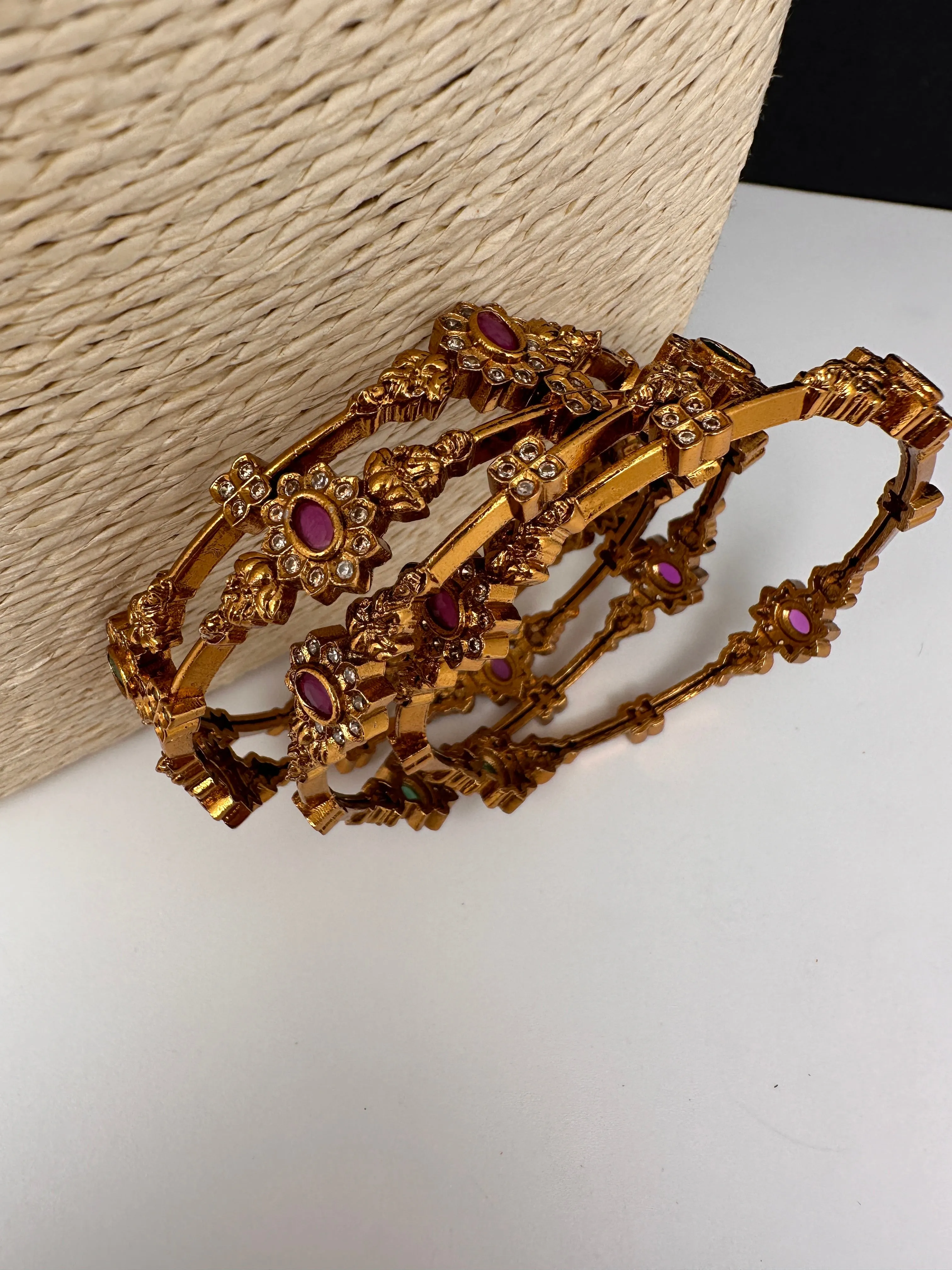 Matte Goddess Lakshmi Set of 4 Bangles