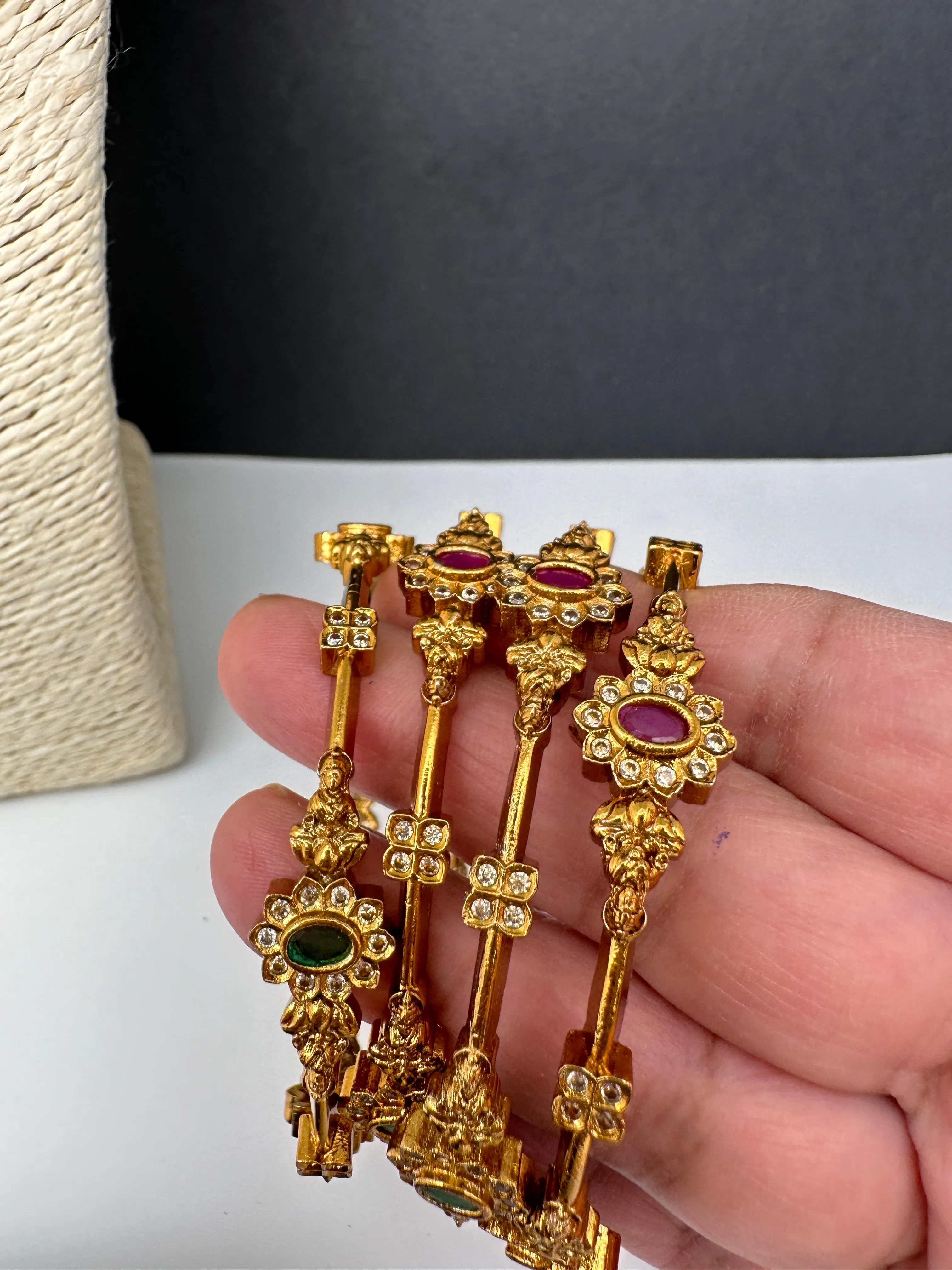 Matte Goddess Lakshmi Set of 4 Bangles