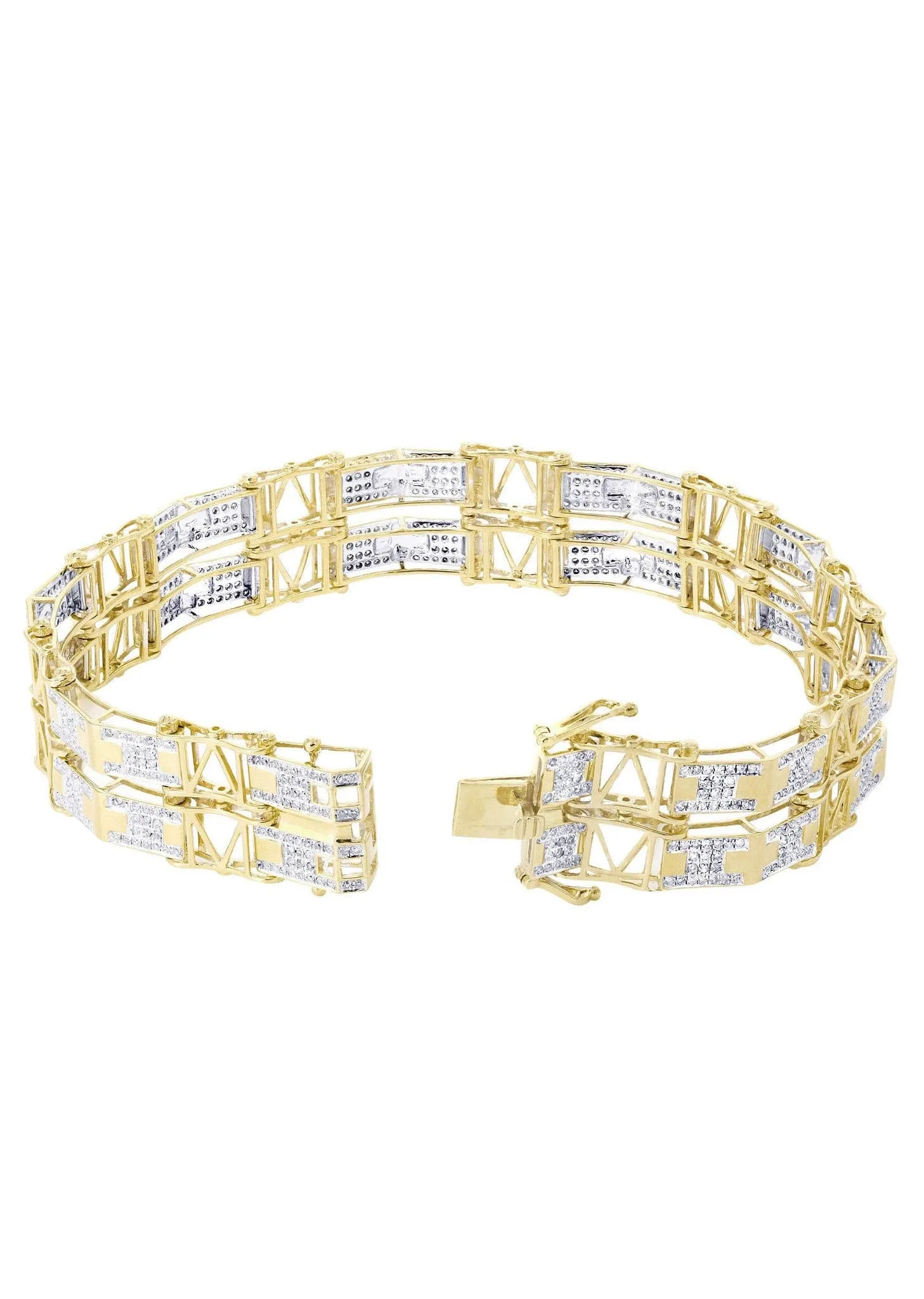 Mens Diamond Bracelet Yellow Gold| 2.73 Carats| 28.4 Grams
